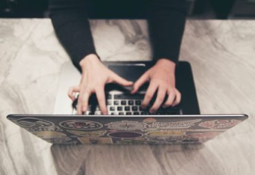 someone typing a custom email