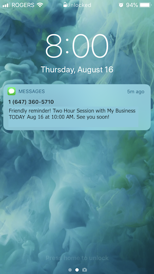 appointment text reminder SMS