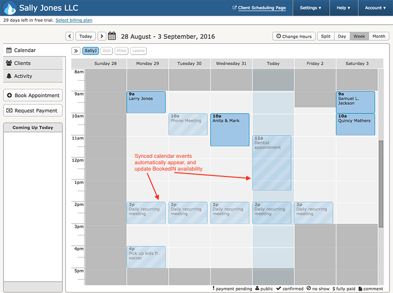 New Two Way Calendar Sync Bookedin