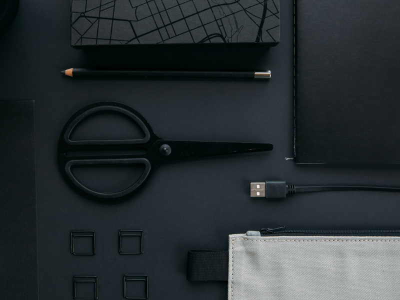 flatlay picture of a desk set up 