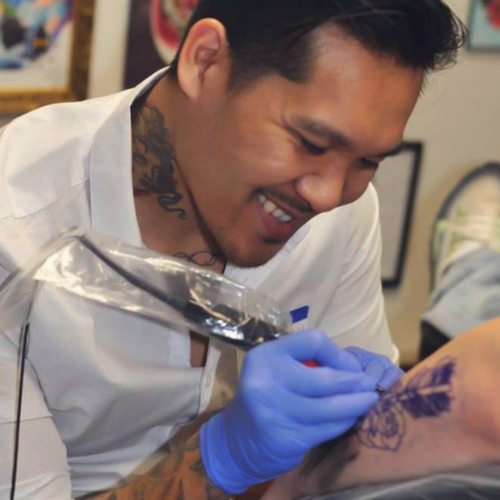 David Chea Tattoo Artist and Owner of Glass Street Tattoo, Suncook, New Hampshire