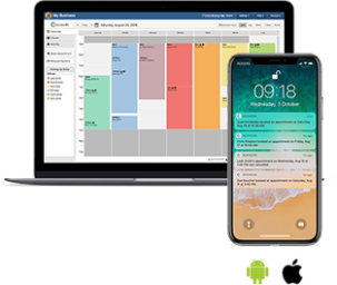 online booking notifications calendar desktop phone