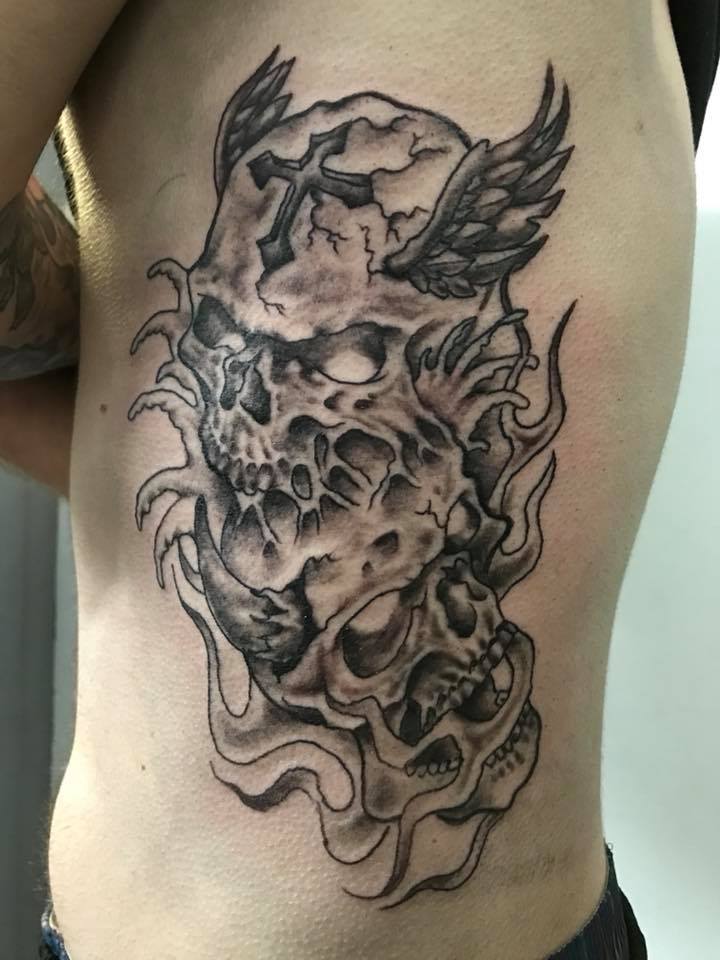 black and grey tattoo from broken anchor tattoo