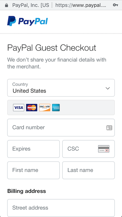 paypal guest checkout for online appointments with bookedin