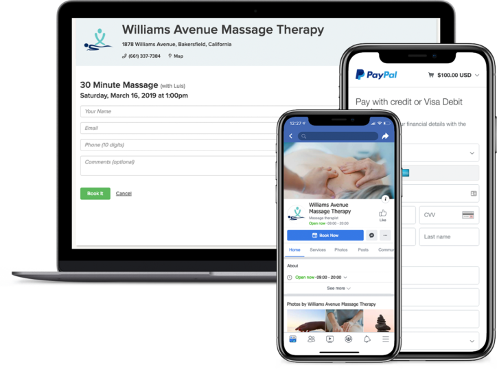 massage booking app