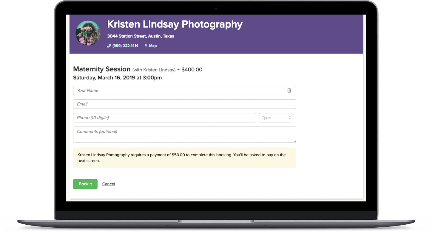 Photography Appointment Scheduling & Payments Software FREE Trial!