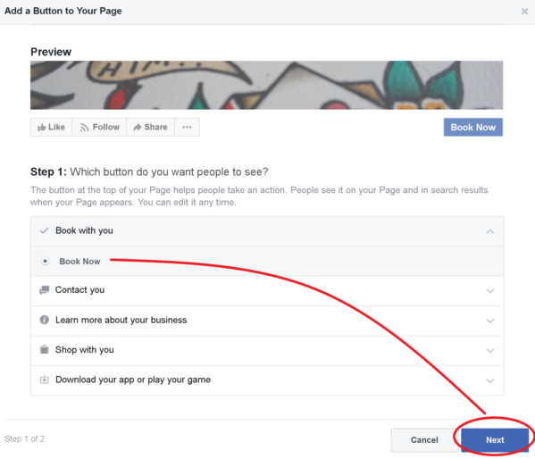 how to add your booking link to facebook