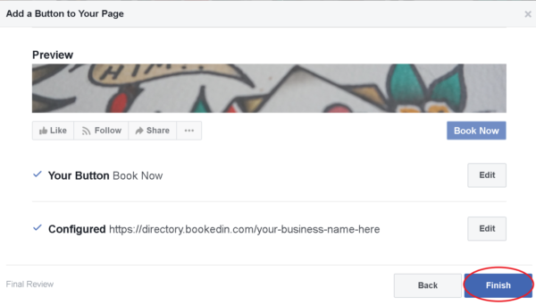how to add your online booking page link to facebook