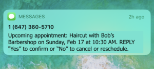 appointment reminder with cancellation