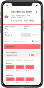 Beauty salon appointment scheduling app