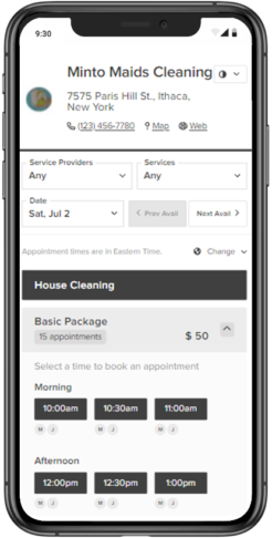 cleaning appointment app and maid service software
