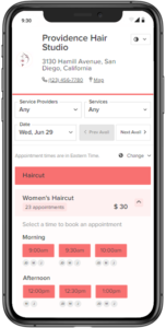 Hair salon appointment booking app