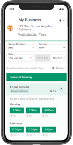 personal trainer appointment app