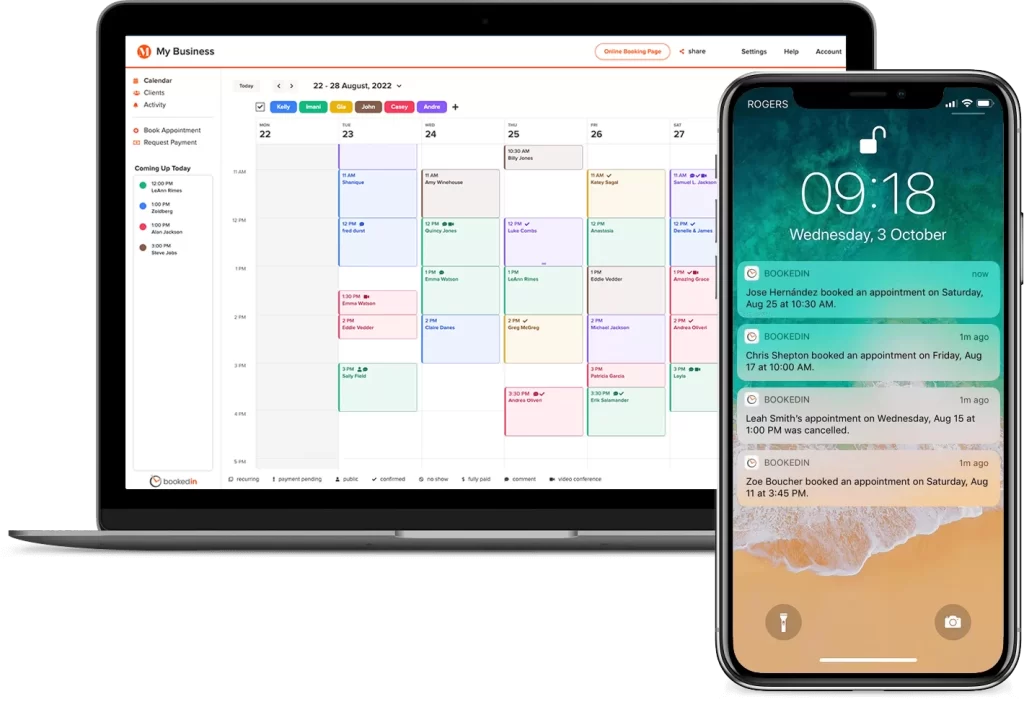 Bookedin calendar & notifications