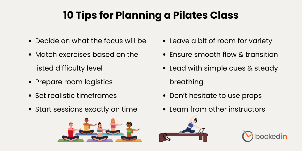 guide on how to plan a pilates class; how to plan a pilates class for beginners