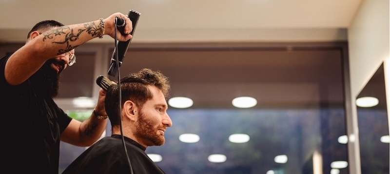 male hair cut and styling