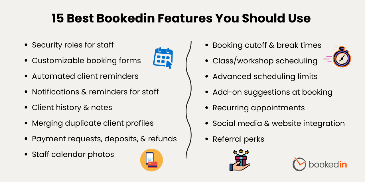more bookedin features, online scheduling software features