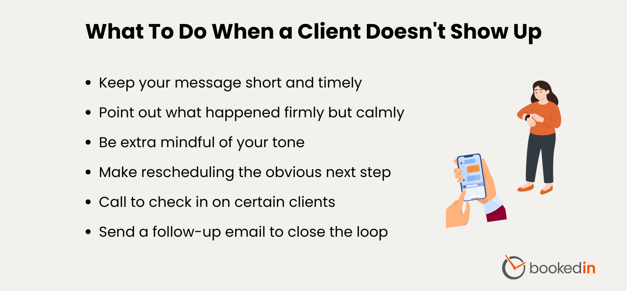 what to say to no show clients