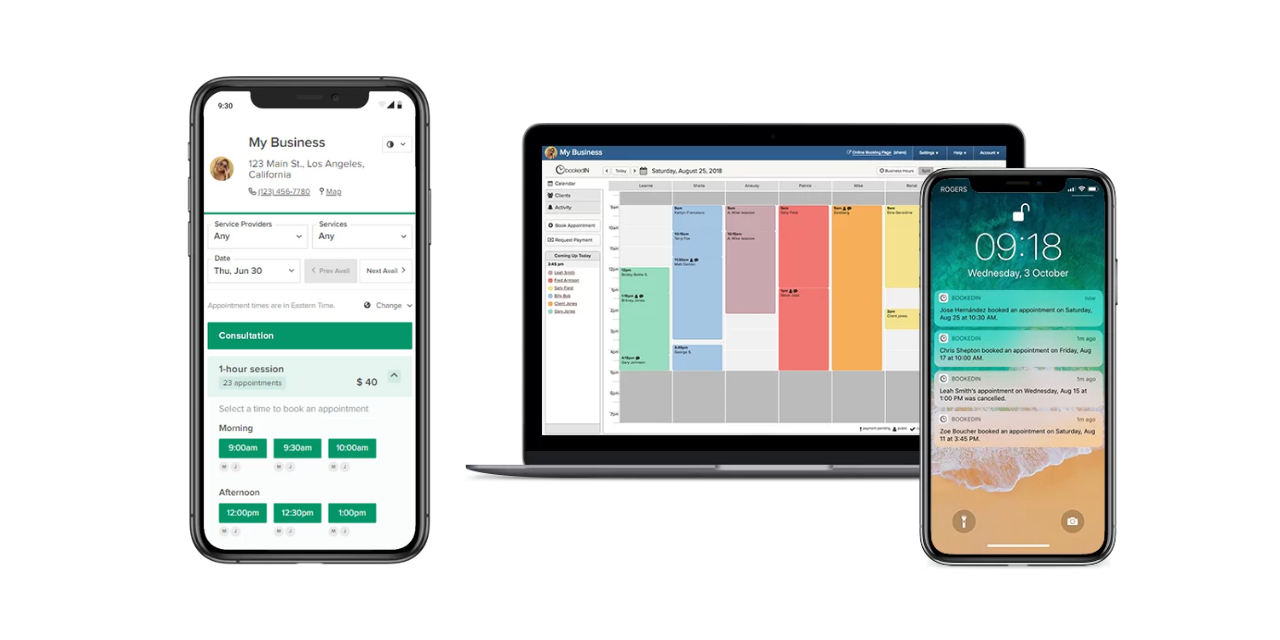 bookedin mobile app with software desktop scheduler
