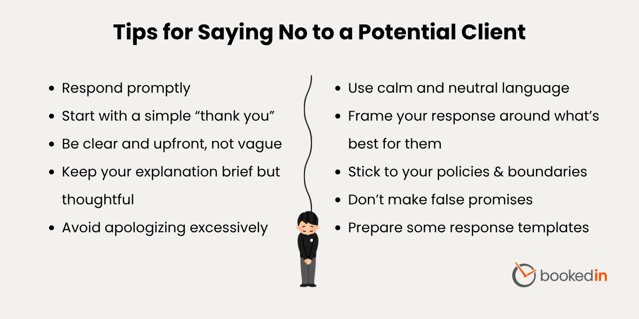 Tips for How To Say No to a Potential Client