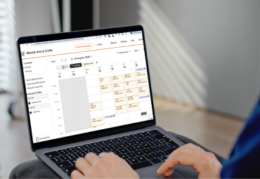 person using bookedin service colors feature