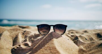 sunglasses on a beach